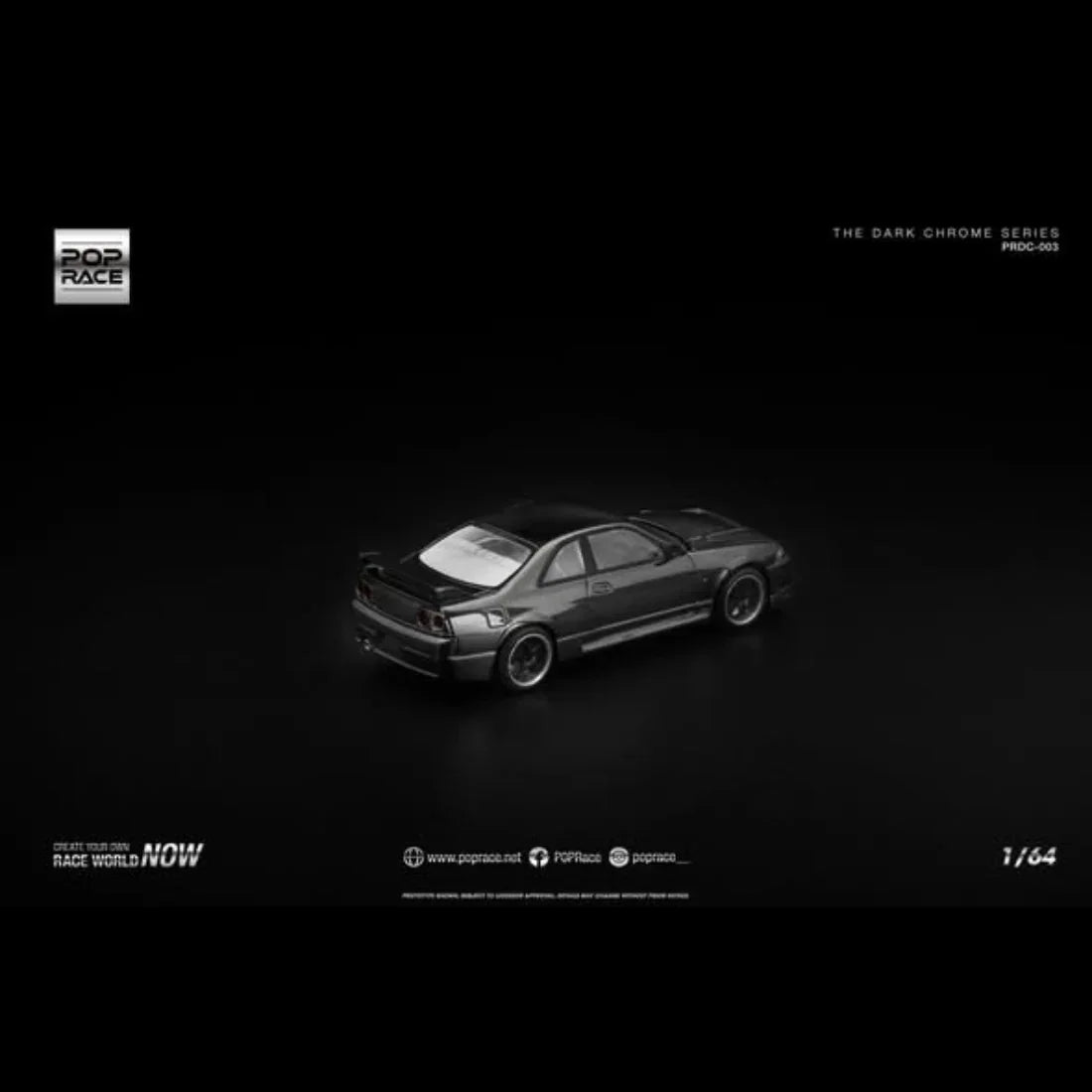 Nissan Skyline GT-R R33 NISMO 400R, 1:64 Scale (The Dark Chrome Series) — image 3