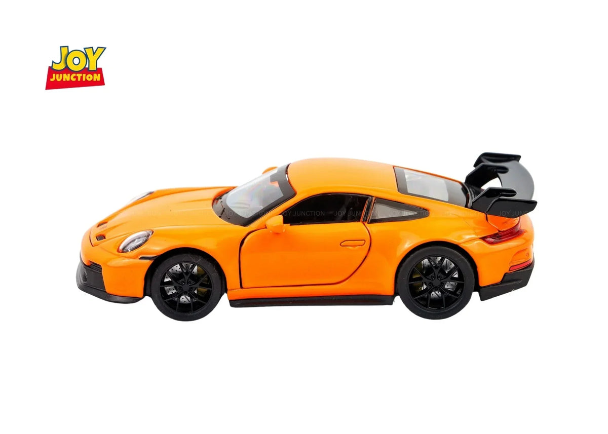 Porche 911 GT2 Pullback Toy Car - Light, Sound with Openable Doors, 1:32 Scale (Orange) — image 2