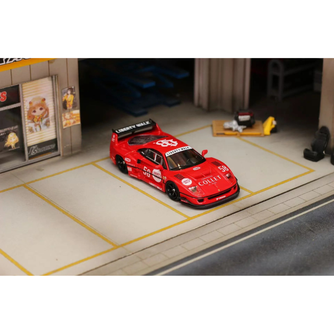 *PRE-ORDER* Liberty Walk F40 Red #58,1:64 Scale — image 1