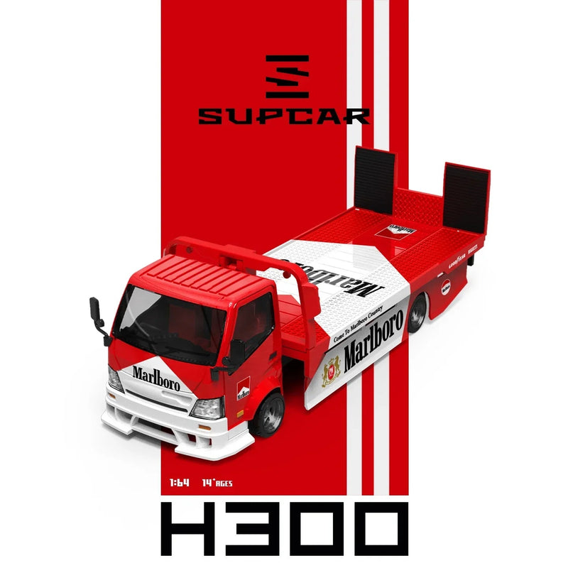 *PRE-ORDER* SUPCAR H300 Flatbed Transport Trailer - Marlboro Painted, 1:64 Scale — image 2