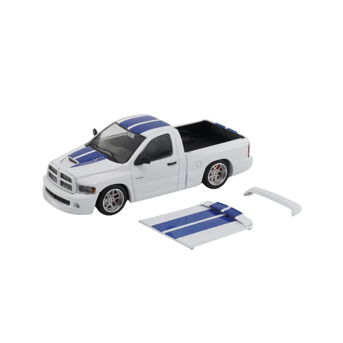 Dodge Ram SRT-10 (2003), 1:64 Scale (White with Blue Stripes) — image 1