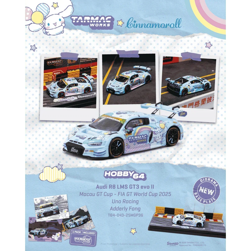 *PRE-ORDER* Audi R8 LMS GT3 EVO II Macau GT Cup FIA GT World Cup 2025 Uno Racing Adderly Fong, 1:64 Scale — image 1