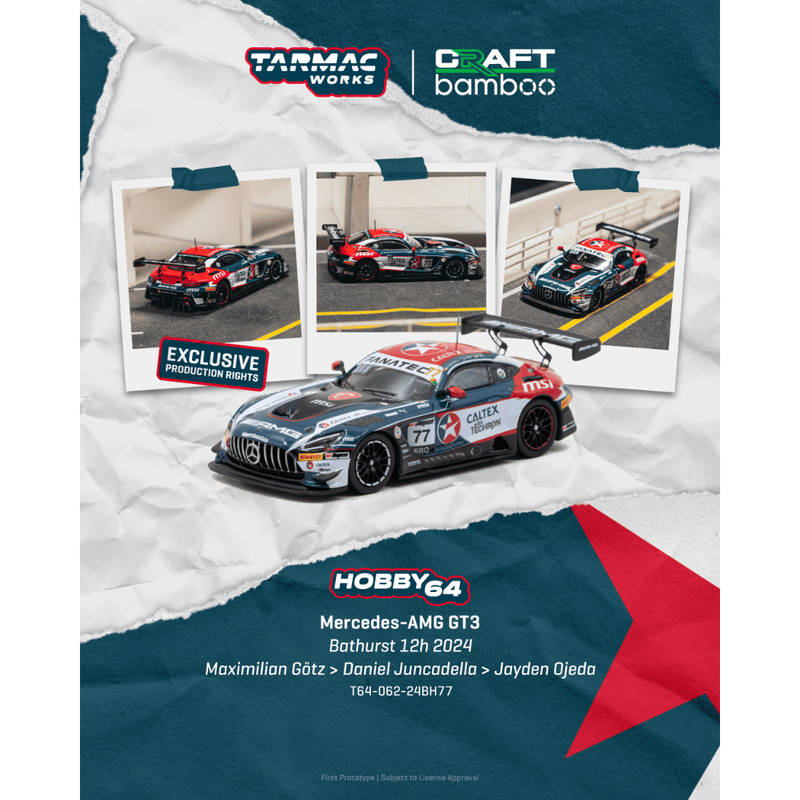 *PRE-ORDER* Mercedes AMG GT3 diecast Bathurst 12h Maximilian Götz / Daniel Juncadella / Jayden Ojeda 2024 , 1:64 Scale — image 1
