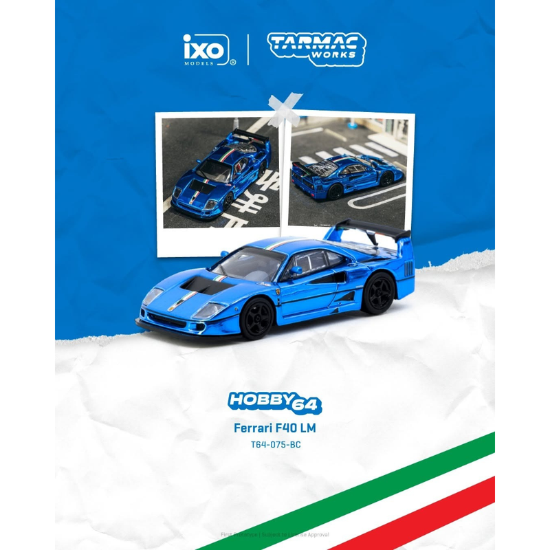 *PRE-ORDER* Ferrari F40 LM, 1:64 Scale (Chrome Blue) — image 1