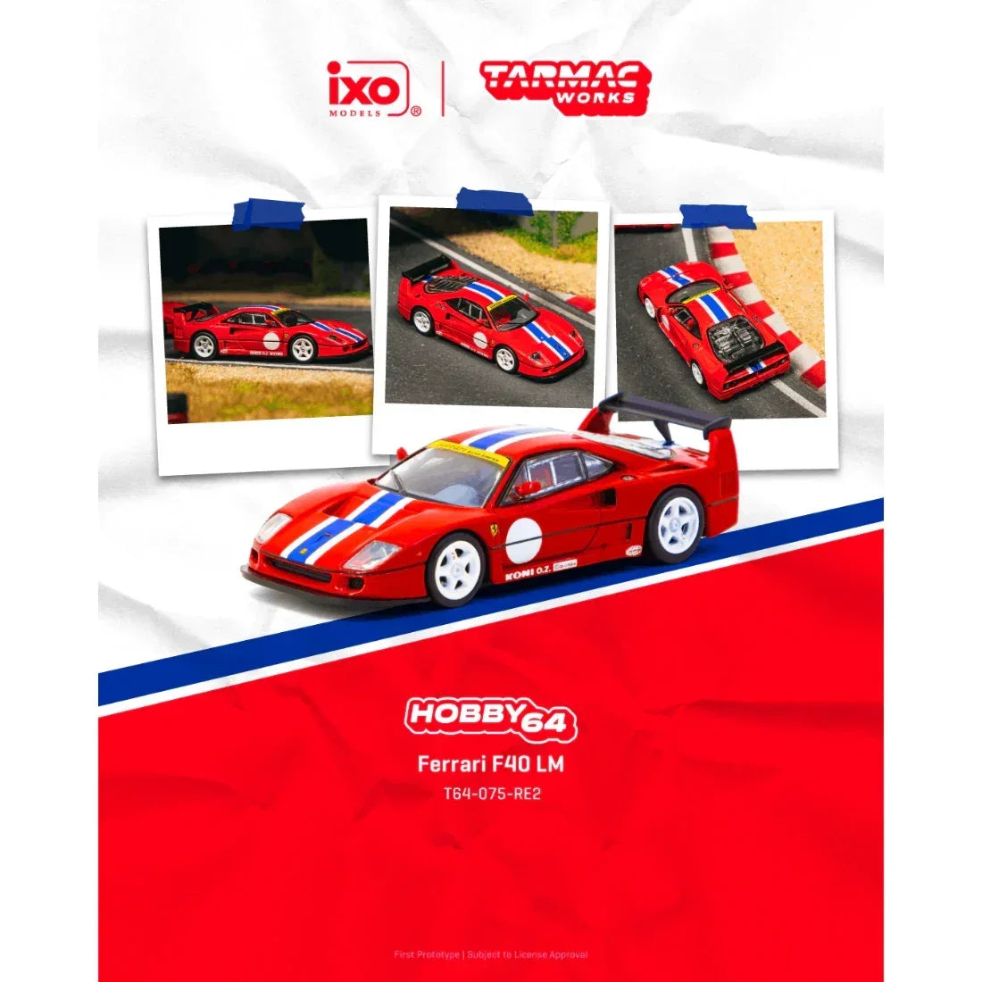 Ferrari F40 LM, 1:64 Scale (Red) — image 1
