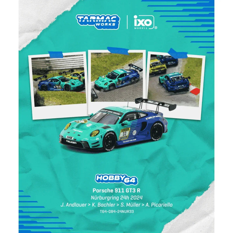 *PRE-ORDER* Porsche diecast 911 GT3 R Nürburgring 24h 2024 Julien Andlauer / Klaus Bachler / Sven Müller / Alessio Picariello, 1:64 Scale — image 1