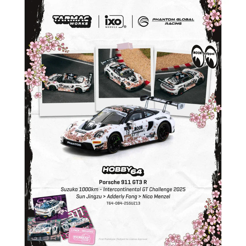 *PRE-ORDER* Porsche diecast 911 GT3 R Suzuka 1000km Intercontinental GT Challenge Phantom Global Racing Sun Jingzu / Adderly Fong / Nico Menzel 2025, 1:64 Scale — image 1