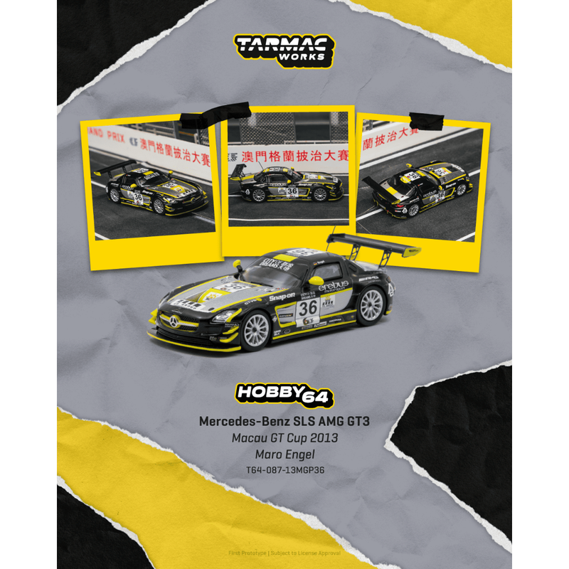 *PRE-ORDER* Mercedes AMG GT3 diecast Macau GT Cup 2013 Maro Engel, 1:64 Scale — image 1