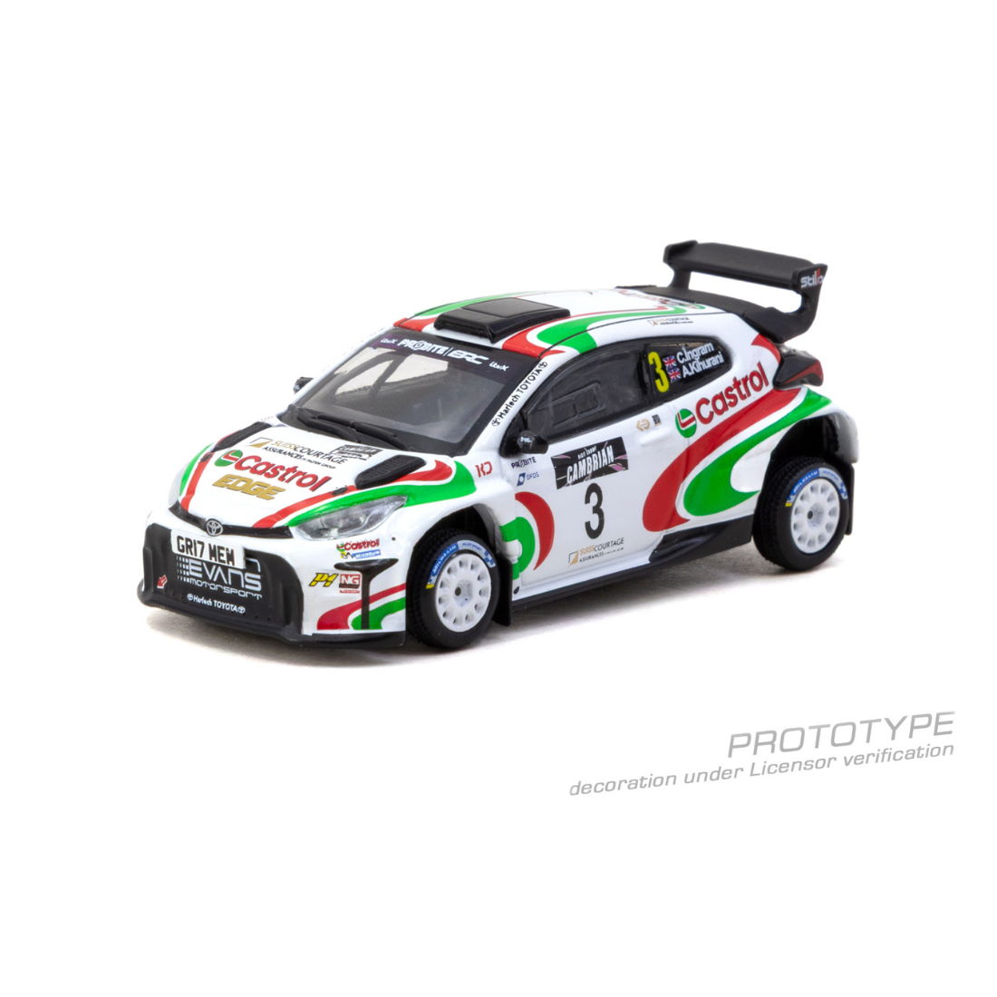 *PRE-ORDER* Toyota GR Yaris Rally2 British Rally Championship Chris Ingram / Alex Kihurani (Model Car + Trading Cards Combo Set) 2024 , 1:64 Scale — image 2