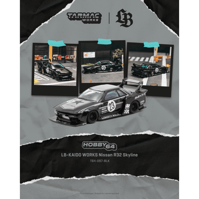 *PRE-ORDER* LB-KAIDO WORKS Nissan R32 Skyline, 1:64 Scale (Black) — image 1