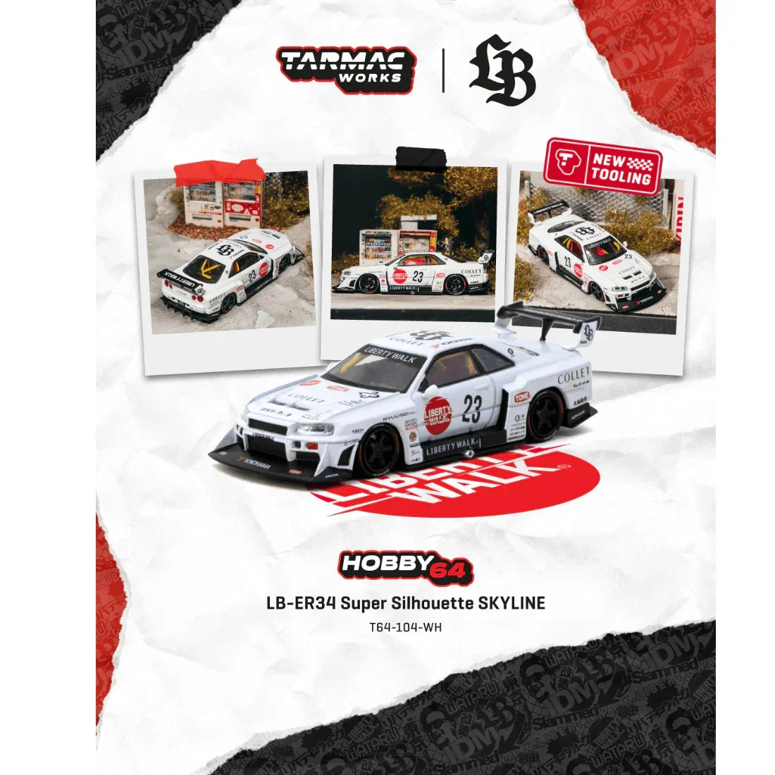*PRE-ORDER* LB-ER34 Super Silhouette SKYLINE, 1:64 Scale (White) — image 1