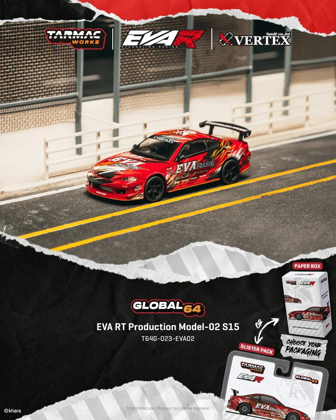 *PRE-ORDER* Nissan EVA RT Production Model-02 S15, 1:64 Scale (Blister Pack) — image 1