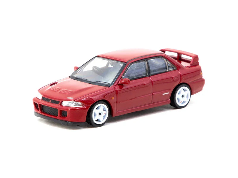 Mitsubishi Lancer GSR Evolution II with Tarmac Cards - Global64, 1:64 Scale (Red) — image 1