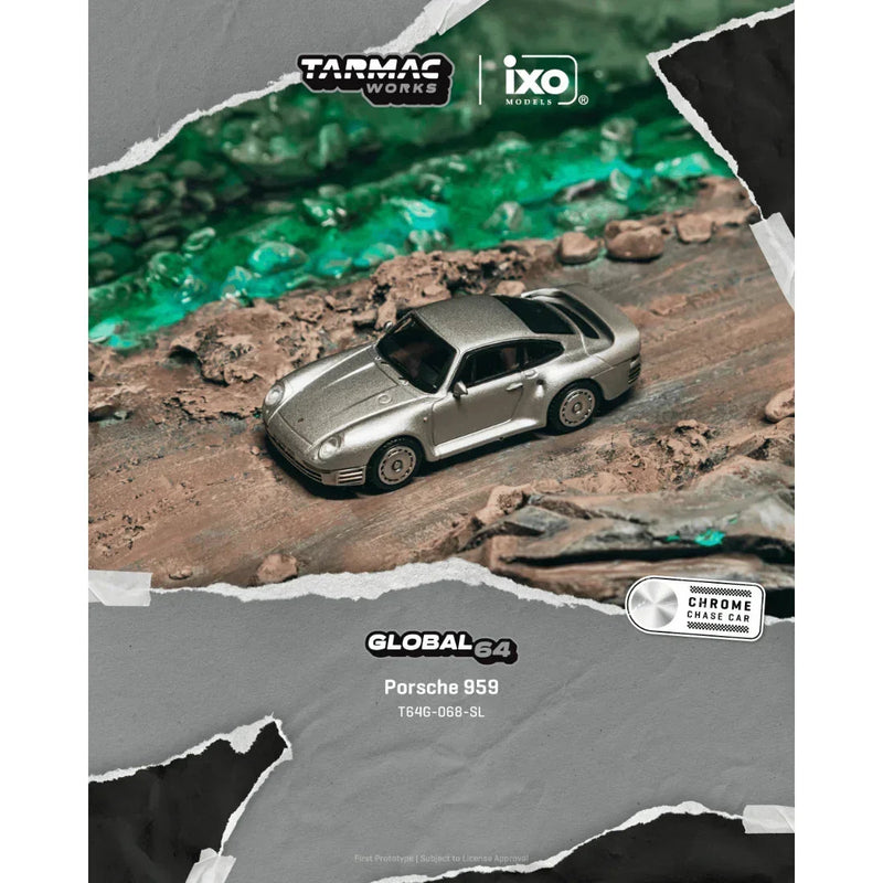 *PRE-ORDER* Porsche diecast 959 Chance of Chase Car, 1:64 Scale (Silver) — image 1
