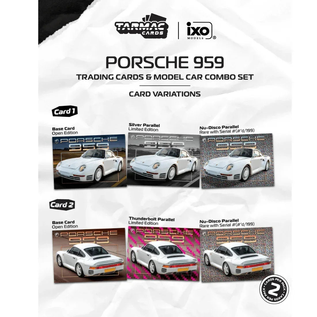 *PRE-ORDER* Porsche diecast 959 Chance of Chase Car (Model Car + Trading Cards Combo Set), 1:64 Scale (White) — image 1