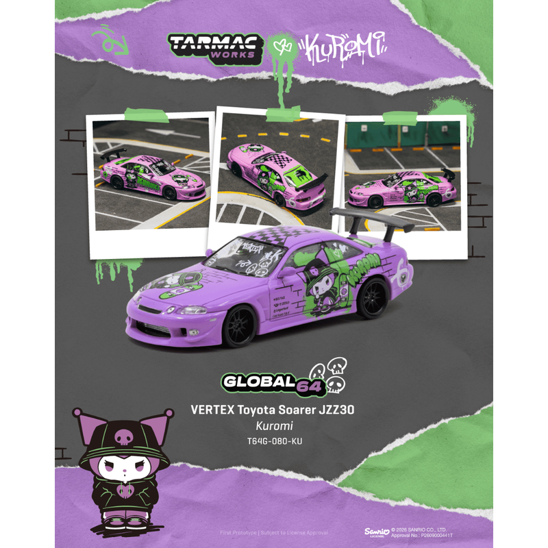 *Pre-Orders* VERTEX Toyota Soarer JZZ30 Kuromi, 1:64 Scale — image 1