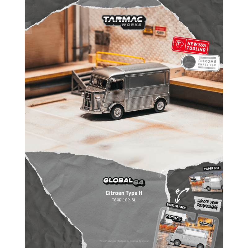 *Pre-Orders* Citroen Type H Silver (Chance of Chase Car - Chrome Silver Body), 1:64 Scale — image 1