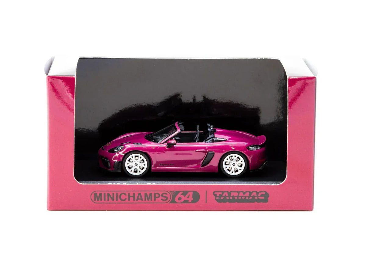 Porsche diecast 718 Spyder RS Ruby Star Neo - Collab64, 1:64 Scale (Pink) — image 3