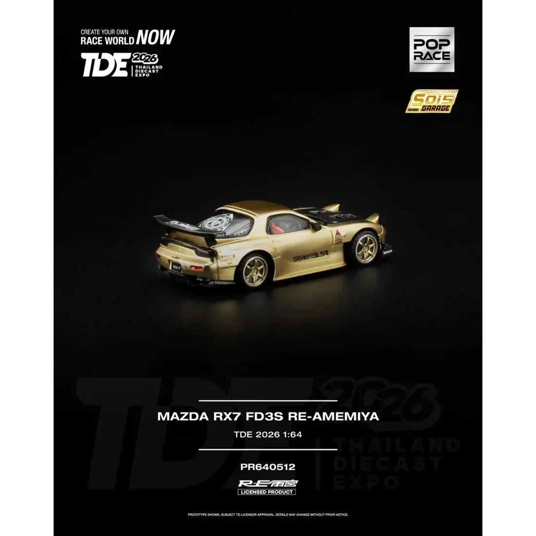 *TDE 2026* Mazda RX-7 FD3S RE-Amemiya with Carbon Fiber Hood (Open Hood with Engine Details), 1:64 Scale — image 3