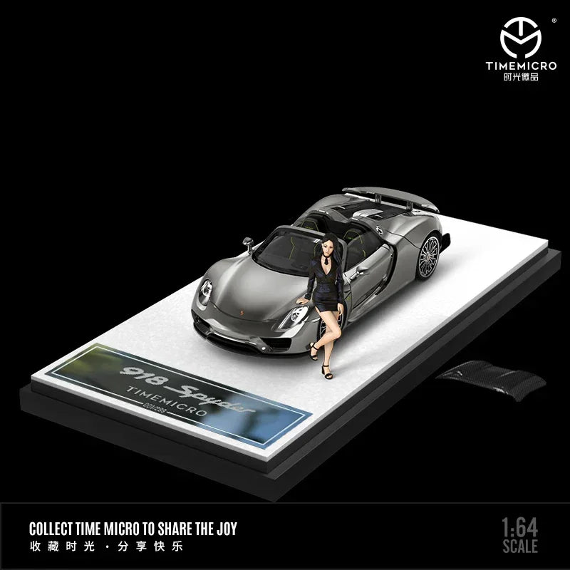 Porsche diecast 918 Spyder Liquid Silver Figure Edition, 1:64 Scale — image 1