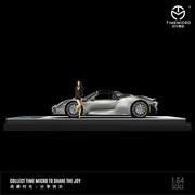Porsche diecast 918 Spyder Liquid Silver Figure Edition, 1:64 Scale — image 2