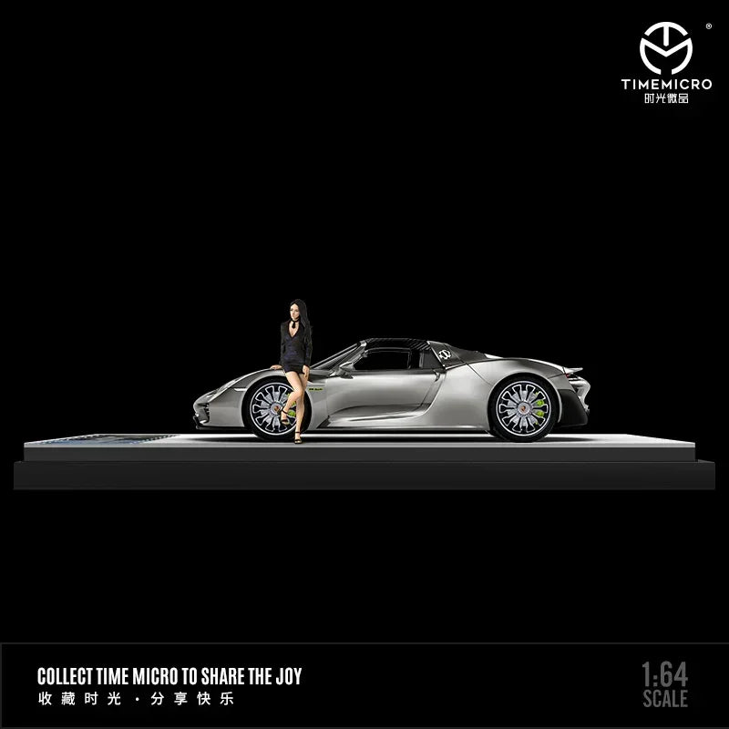 Porsche diecast 918 Spyder Liquid Silver Figure Edition, 1:64 Scale — image 2