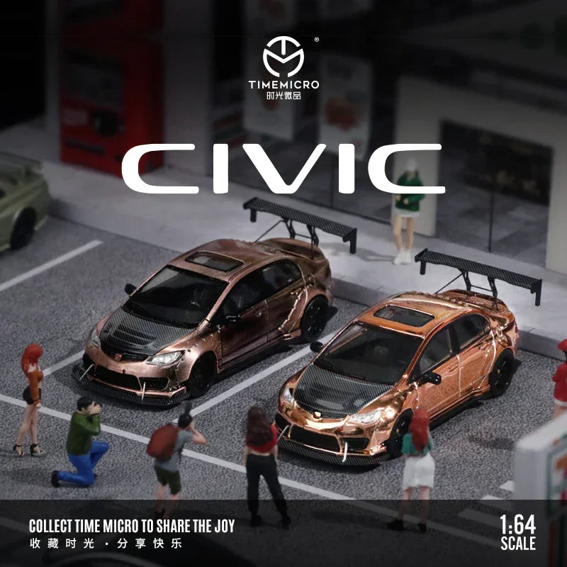 Honda Civic explosive modification, 1:64 Scale (Rose Gold) — image 1