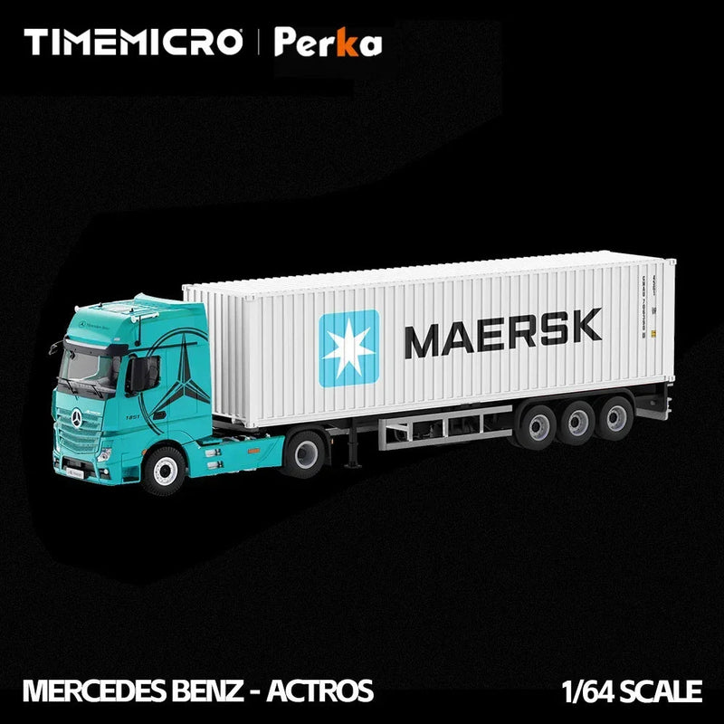 Mercedes-Benz Actros Container Truck, 1:64 Scale (Blue and White) — image 1