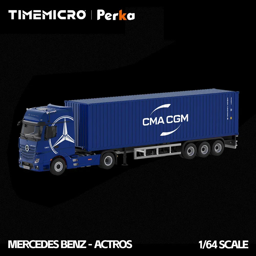 Mercedes-Benz Actros Container Truck, 1:64 Scale (Deep Sea Blue) — image 1