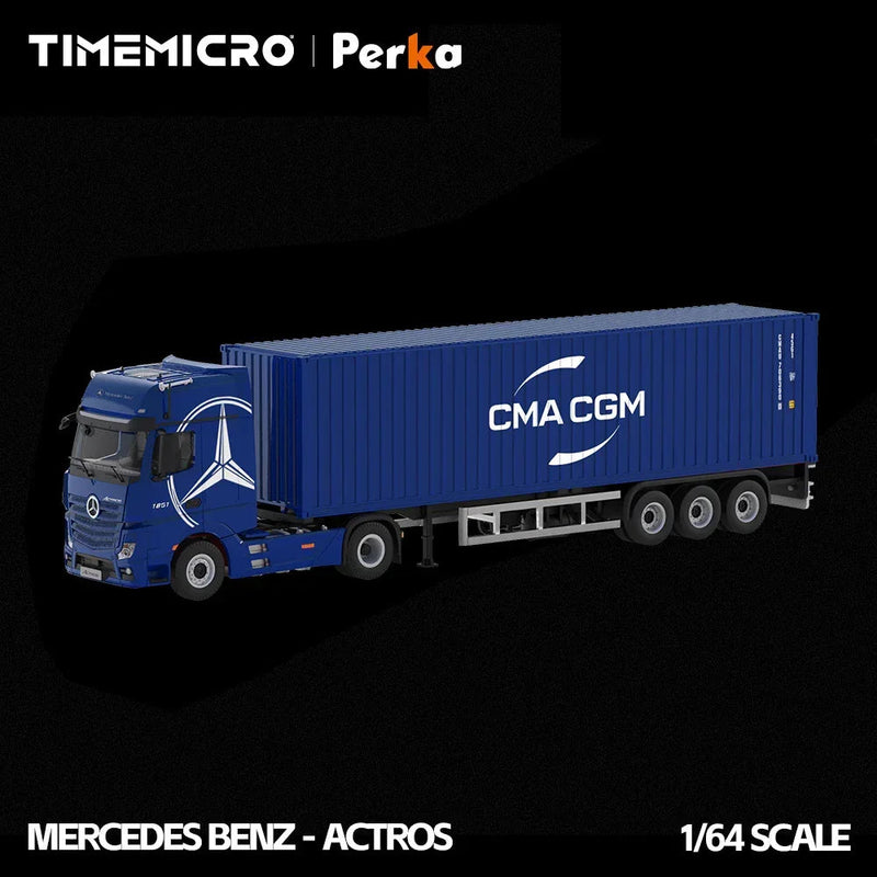 Mercedes-Benz Actros Container Truck, 1:64 Scale (Deep Sea Blue) — image 1