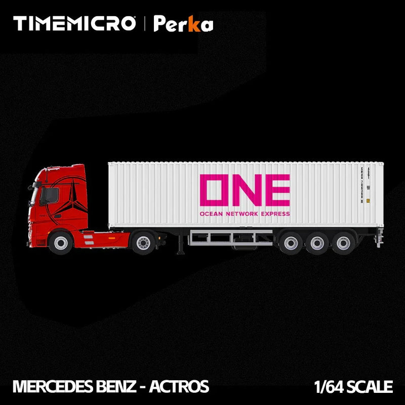 Mercedes-Benz Actros Container Truck, 1:64 Scale (Red Flame White) — image 2