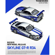 Nissan Skyline GT-R R34 FNF, 1:64 Scale (Silver/ Blue) — image 1