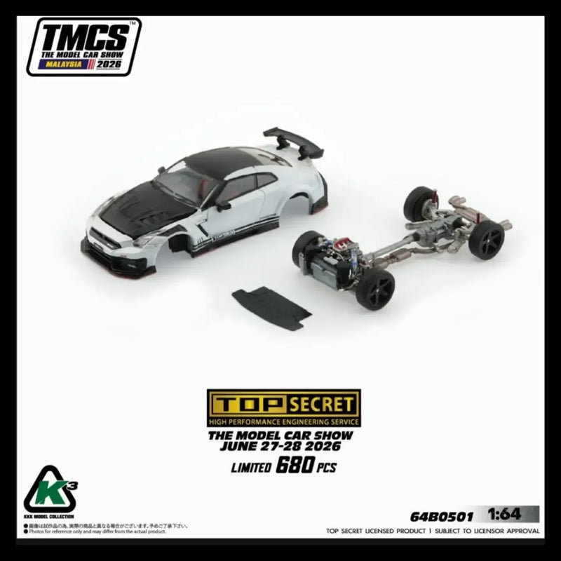 *TMCS 2026* Top Secret 35GT-R White Pearl Matte with Carbon Bonnet, 1:64 Scale — image 2