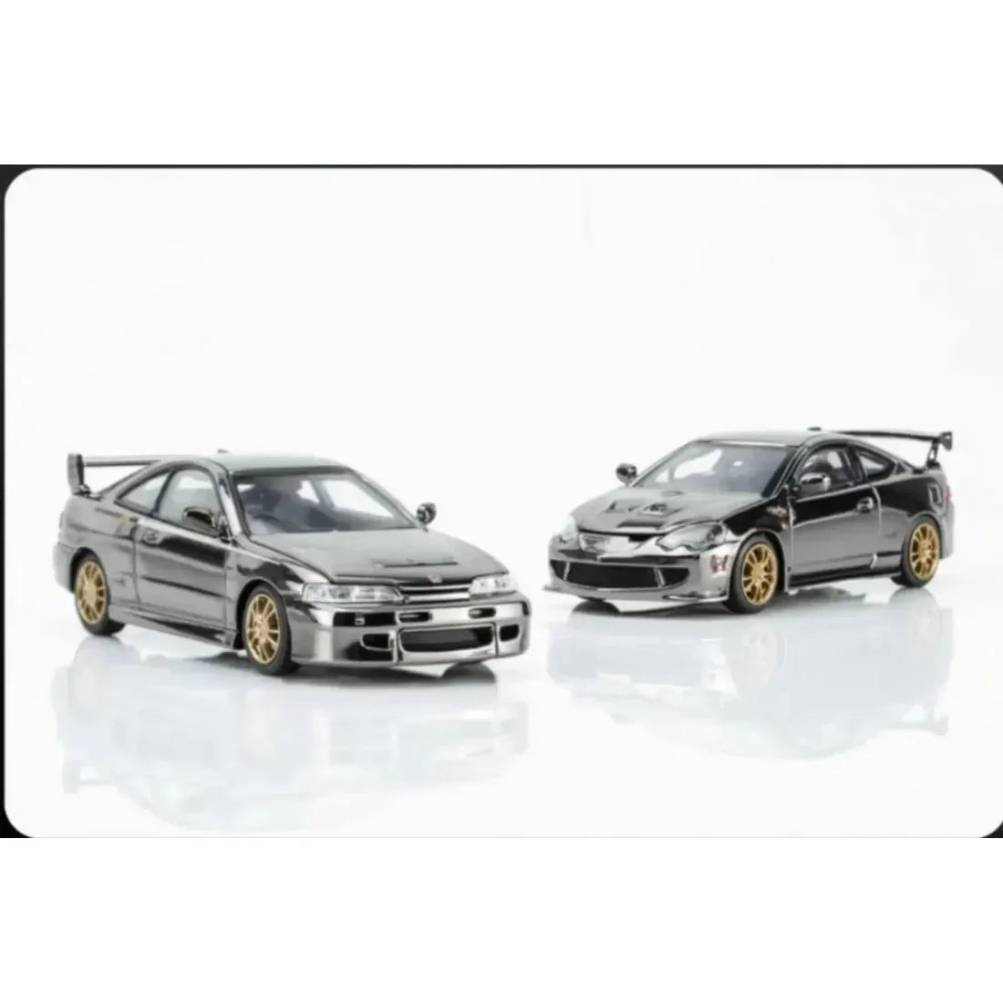 *TMCS 2026* Honda Integra Type R (DC2 & DC5) MUGEN Customised Black Chrome 2-Car Set, 1:64 Scale — image 1
