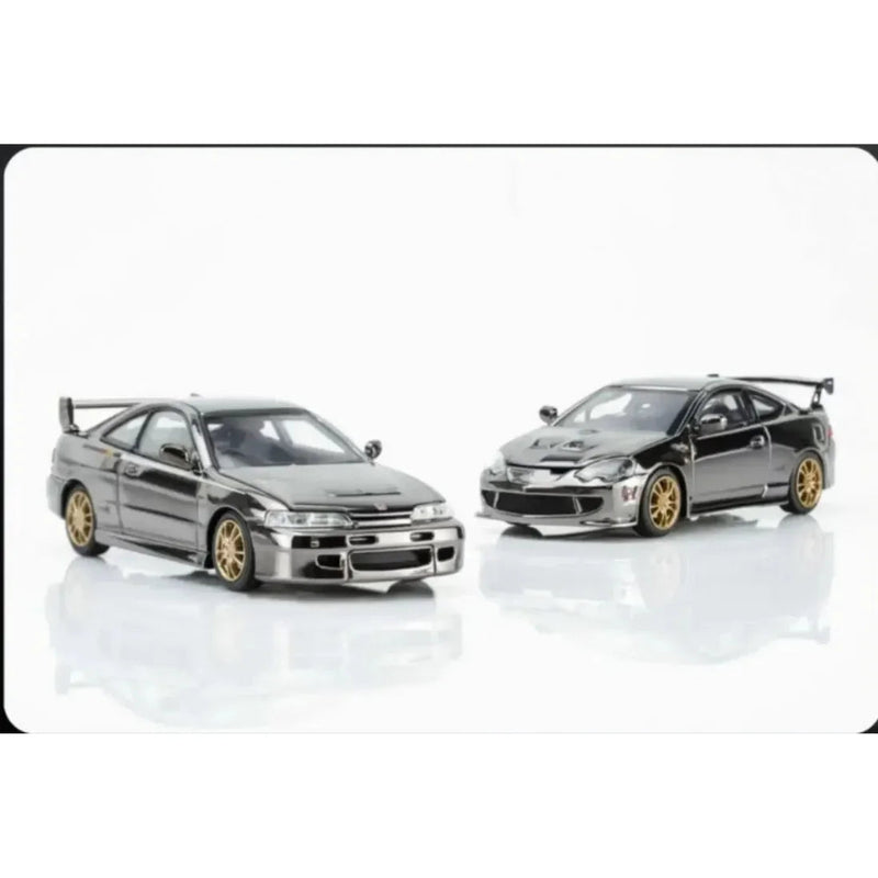 *TMCS 2026* Honda Integra Type R (DC2 & DC5) MUGEN Customised Black Chrome 2-Car Set, 1:64 Scale — image 1