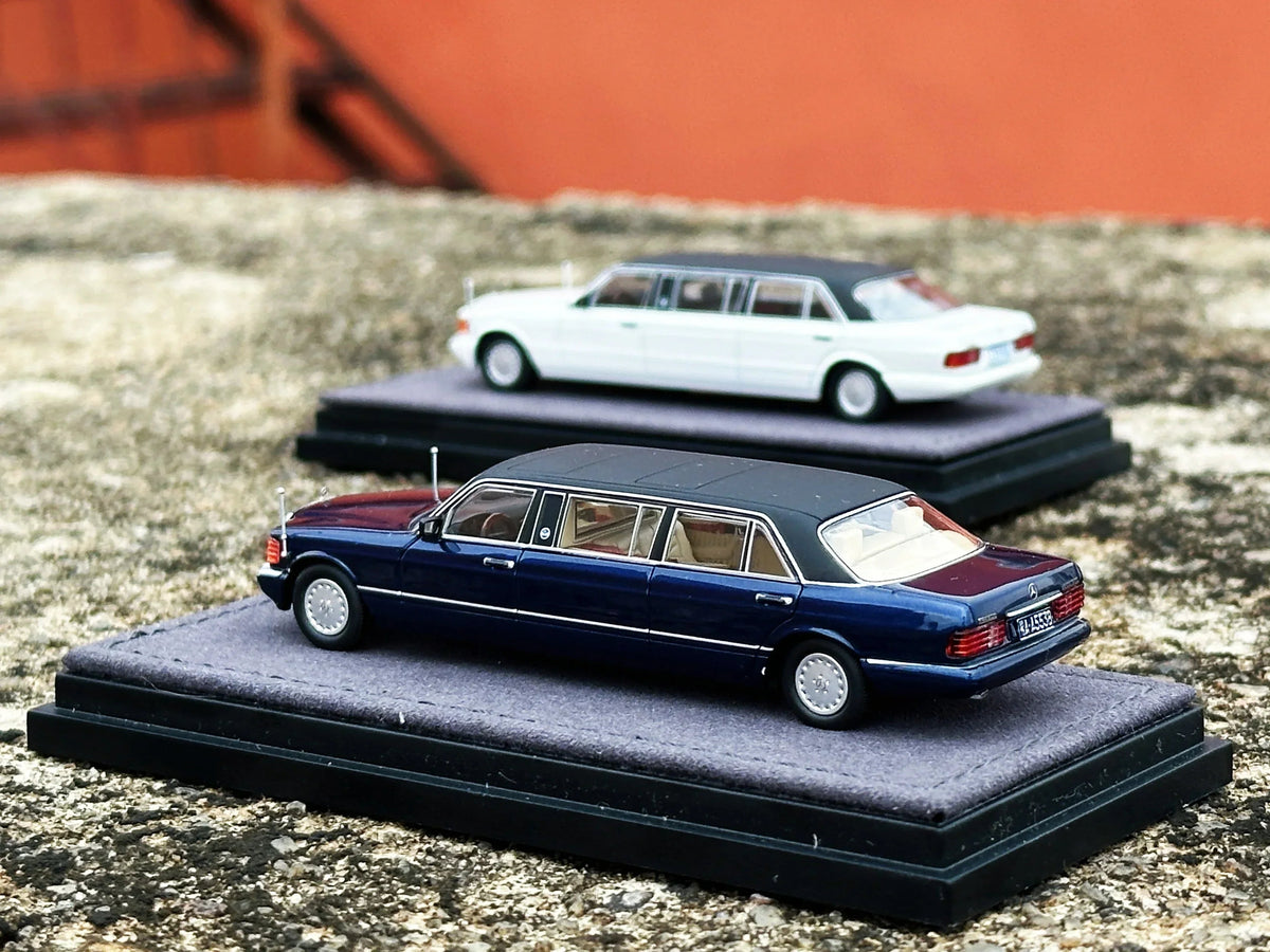*HEC 2026* Mercedes S-Class W126 44" Limosine Trasco 1000SEL, 1:64 Scale (Blue) — image 10