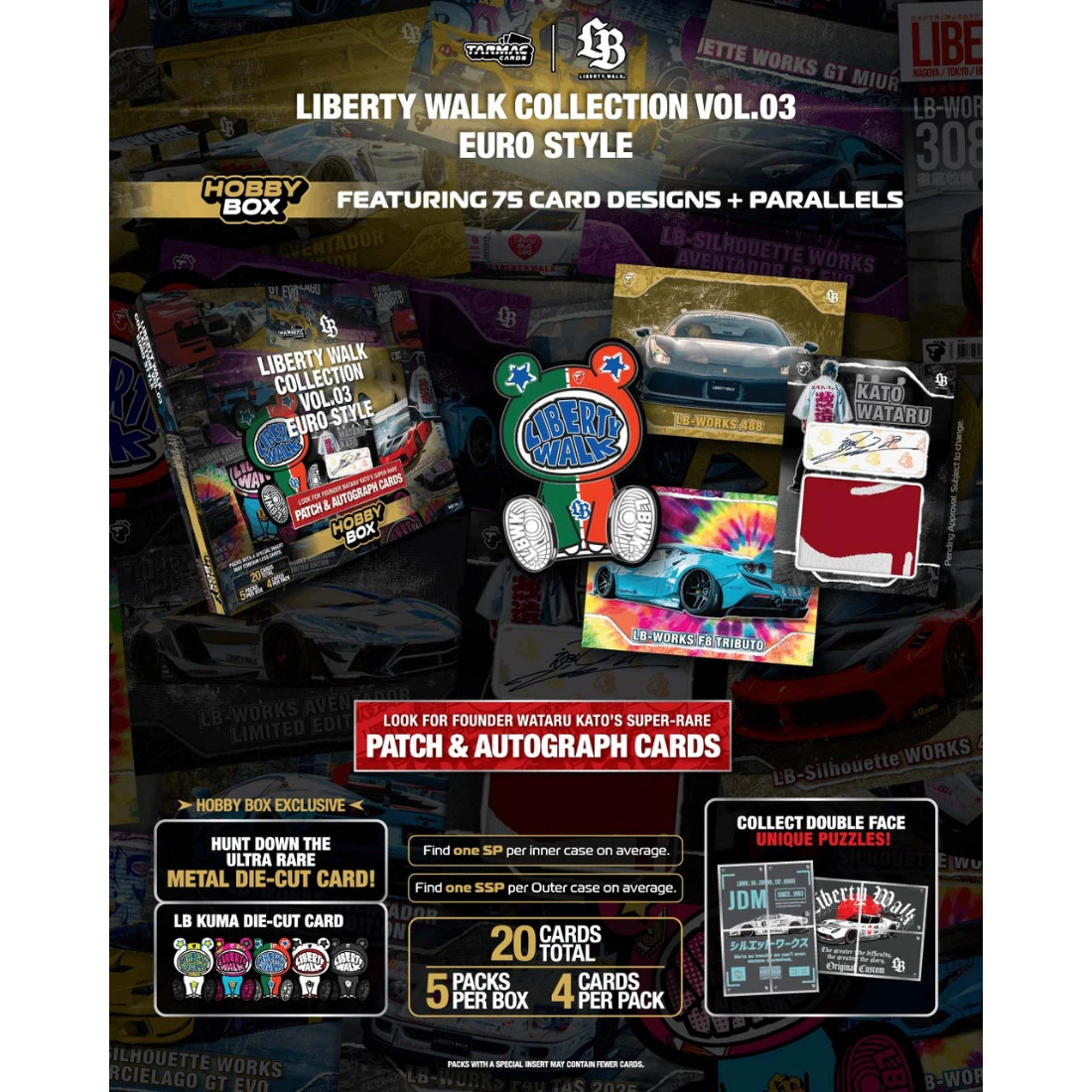 *PRE-ORDER* COLLECTIBLE TRADING CARDS Liberty Walk Collection Vol.03 Euro Style-Hobby Box, 1:64 Scale — image 2