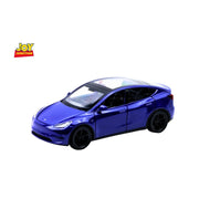 Tesla Model Y Pullback Toy Car - Light, Sound with Openable Doors, 1:32 Scale (Blue) — image 1