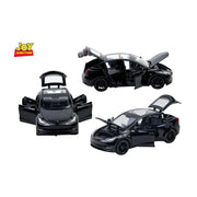 Tesla Model Y Pullback Toy Car - Light, Sound with Openable Doors, 1:32 Scale (Black) — image 4