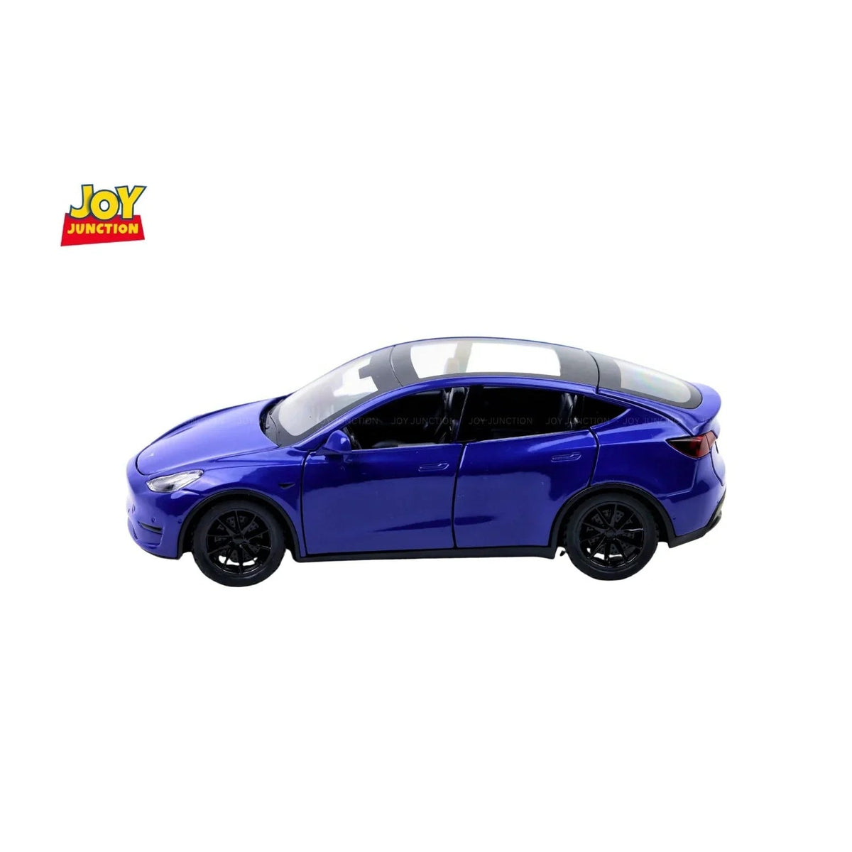 Tesla Model Y Pullback Toy Car - Light, Sound with Openable Doors, 1:32 Scale (Blue) — image 2