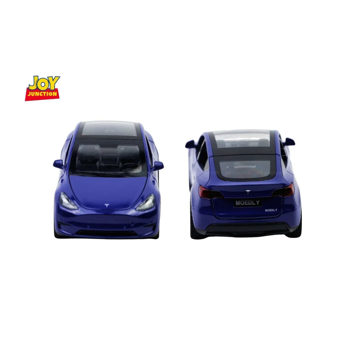 Tesla Model Y Pullback Toy Car - Light, Sound with Openable Doors, 1:32 Scale (Blue) — image 3