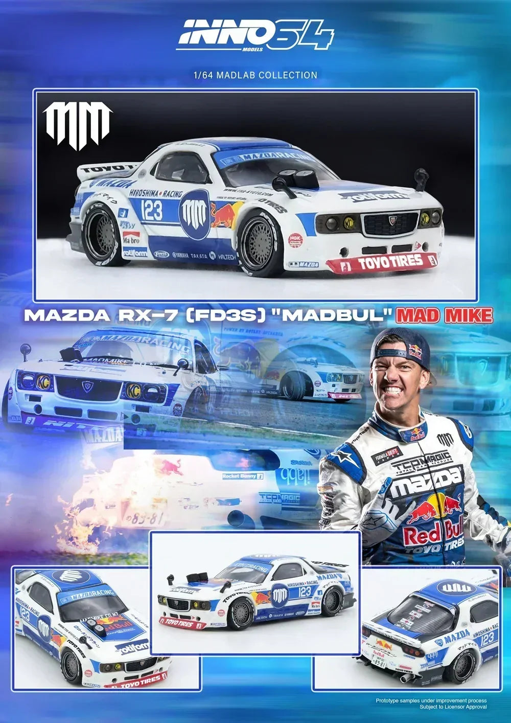 Mazda RX7 (FD3S) "Pandem Rocket Bunny" Madbul Madlab Collection 001, 1:64 Scale — image 3