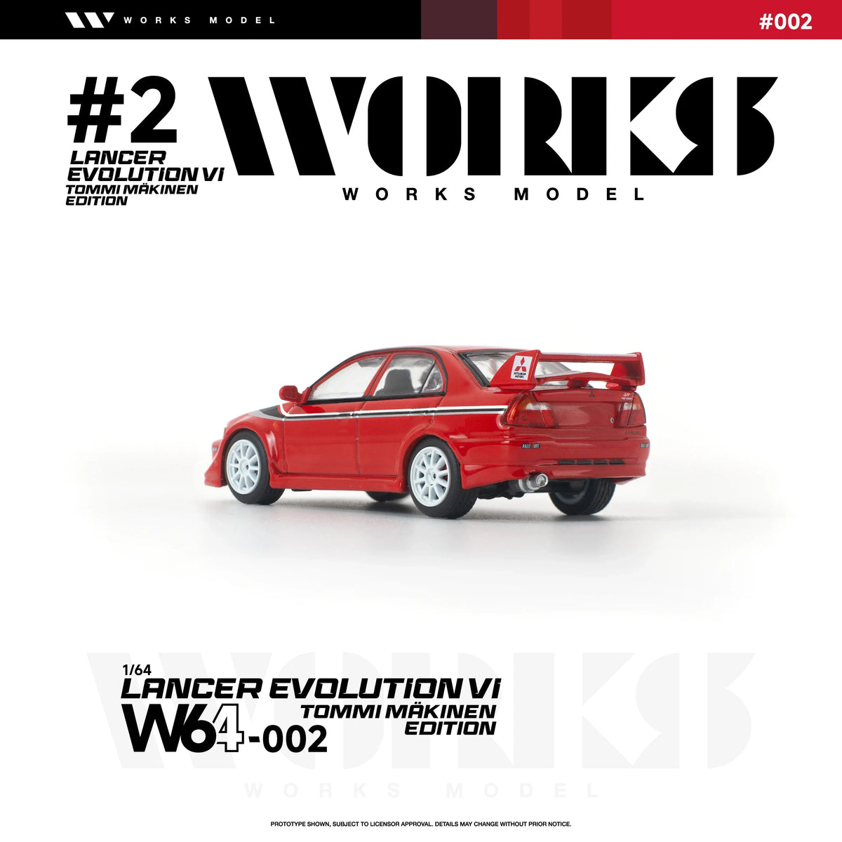*PRE-ORDER* Mitsubishi Lancer Evolution Vi Tommi Makinen, 1:64 Scale (Red) — image 3