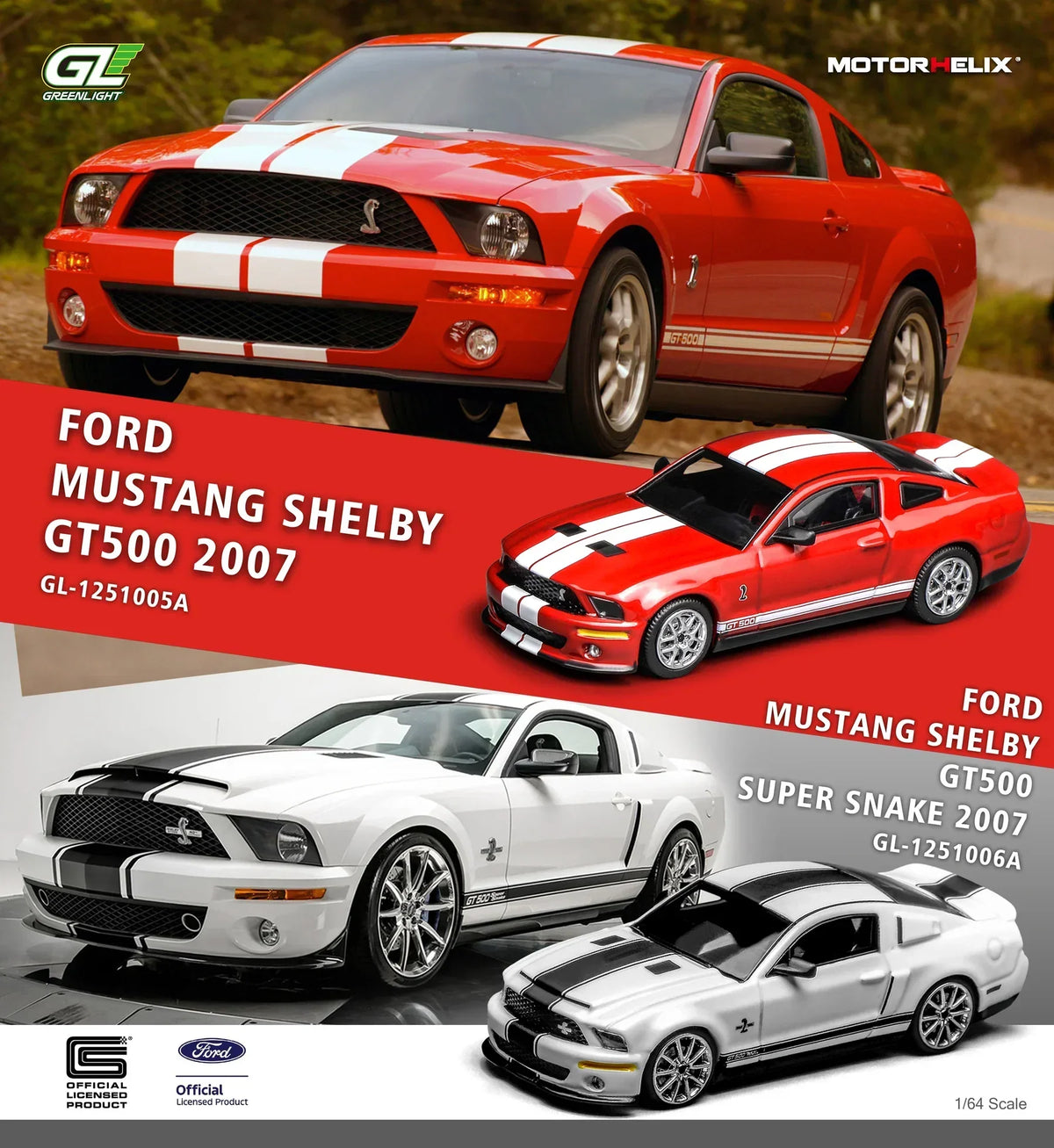 Ford Mustang Shelby GT500 2007, 1:64 Scale (Red) — image 6
