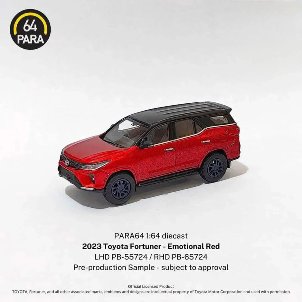 Diecast Toyota Fortuner - 2023, 1:64 Scale (Emotional Red) — image 1