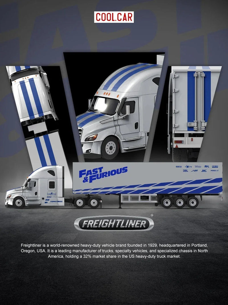 *PRE-ORDER* Cool Car Feron "Fast and Furious" Special Transportation Vehicle , 1:64 Scale (Silver & Blue) — image 1