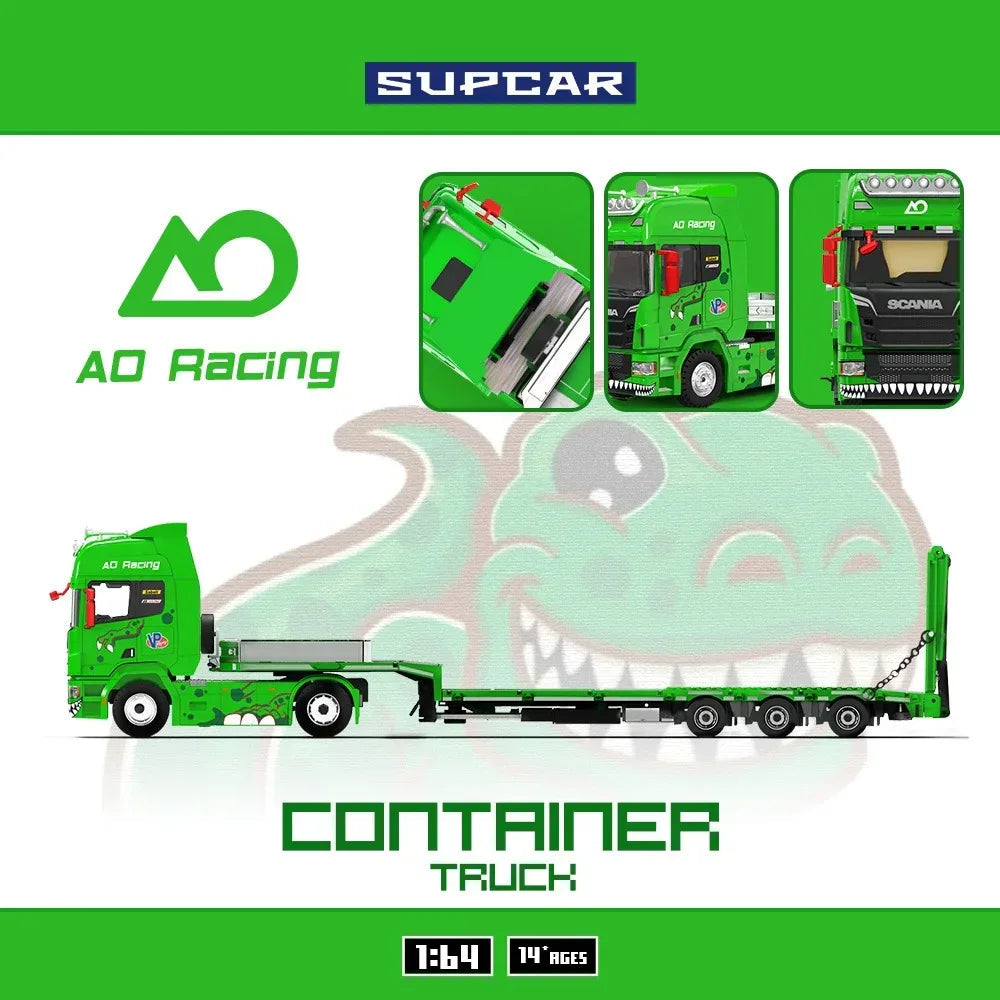 *PRE-ORDER* Scania Flatbed Transport Vehicle - Green Tyrannosaurus, 1:64 Scale — image 2