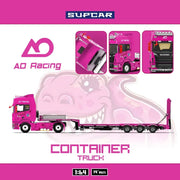 *PRE-ORDER* Scania Flatbed Transport Vehicle - Tyrannosaurus Rex, 1:64 Scale (Pink) — image 1