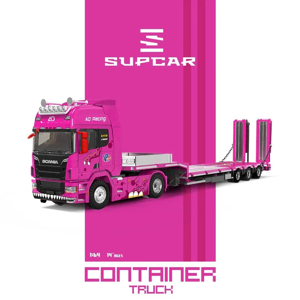 *PRE-ORDER* Scania Flatbed Transport Vehicle - Tyrannosaurus Rex, 1:64 Scale (Pink) — image 3
