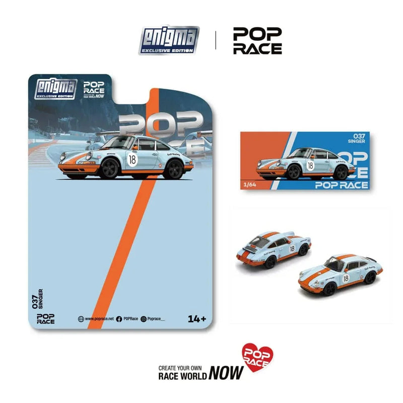 *PRE-ORDER* Singer 911 (964) Coupe Orange Blue Livery (Chance of Chase Car), 1:64 Scale — image 2